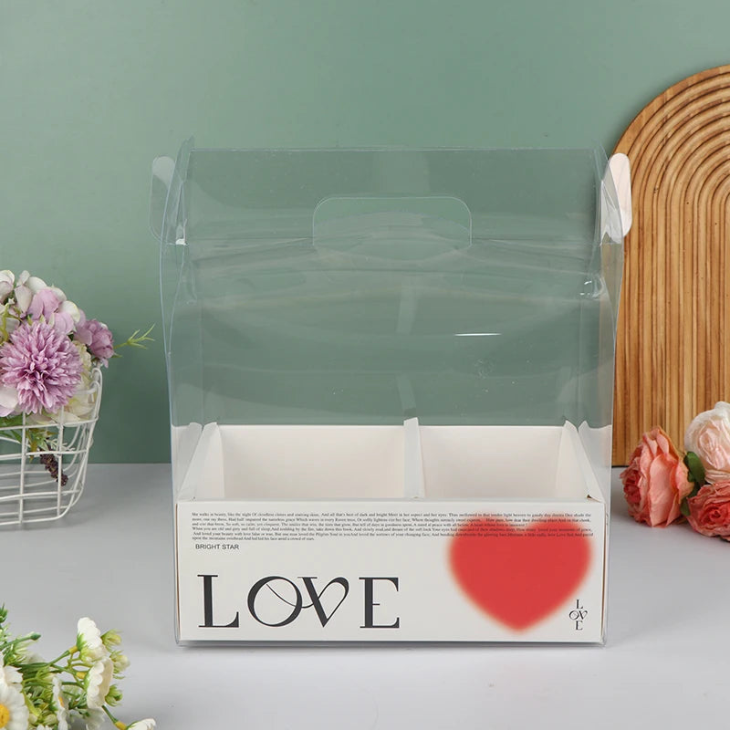 Clear PET Cake & Flower Gift Box with Handle | Party Favor Gift Box Peaceful Pleasures Health and Wellness Other 2 White