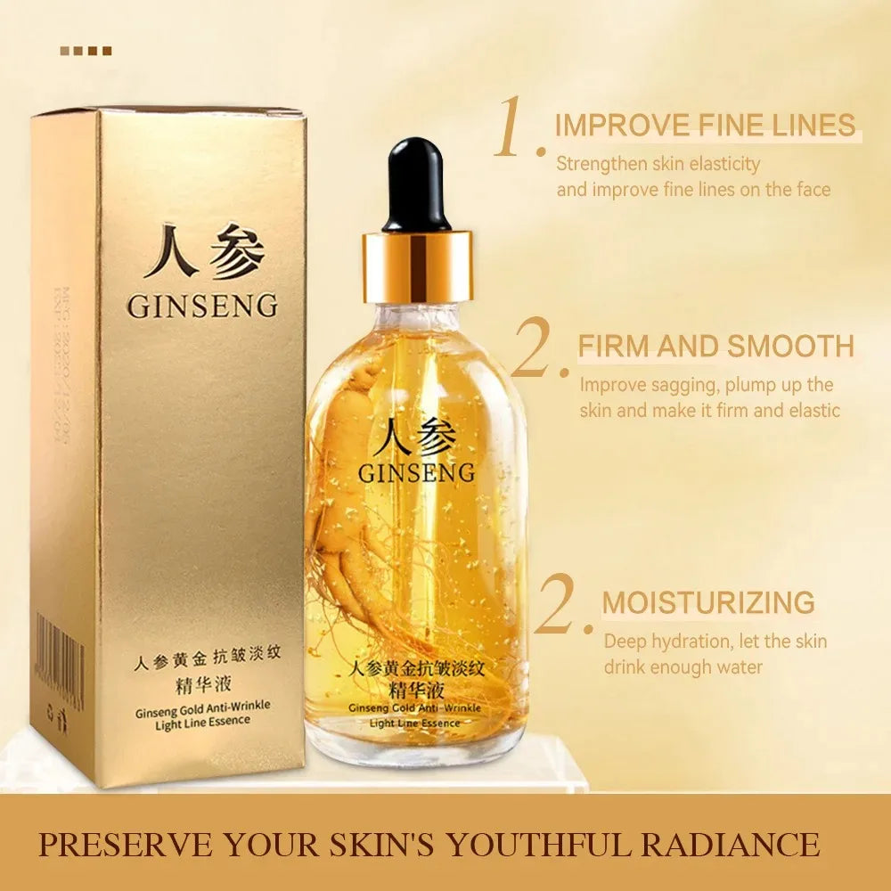 Korean Ginseng Essence Polypeptide Anti-aging Essential Oil Gold Polypeptide Anti Wrinkle Essence Tighten Skinreduce Fine Lines Peaceful Pleasures Health and Wellness
