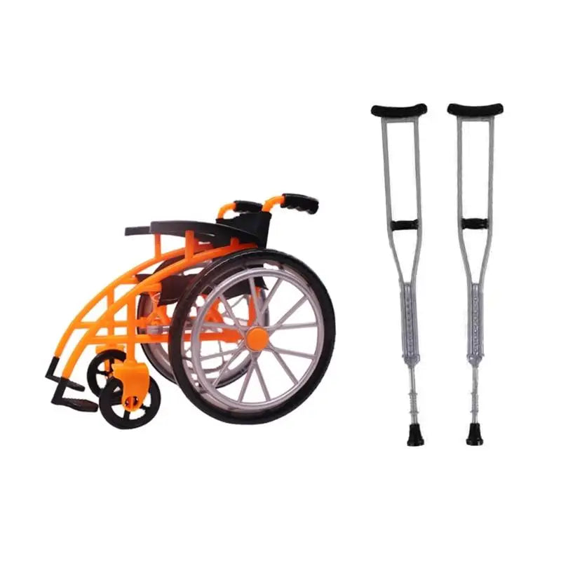 Foldable Wheelchair & Crutches Pretend Play Set – 3 Pcs