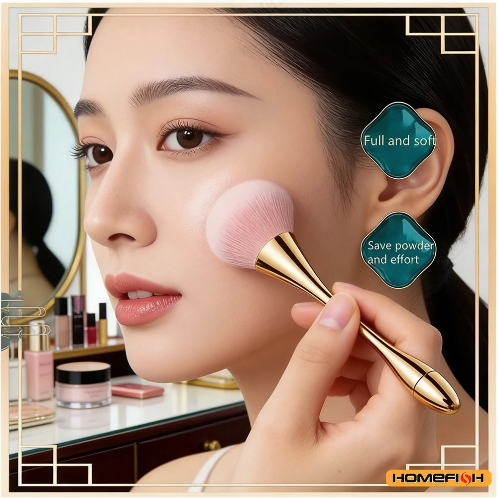 Small Fluffy Soft Powder Brush for Blush & Setting Powder, Waist Design Beauty Tool Peaceful Pleasures Health and Wellness