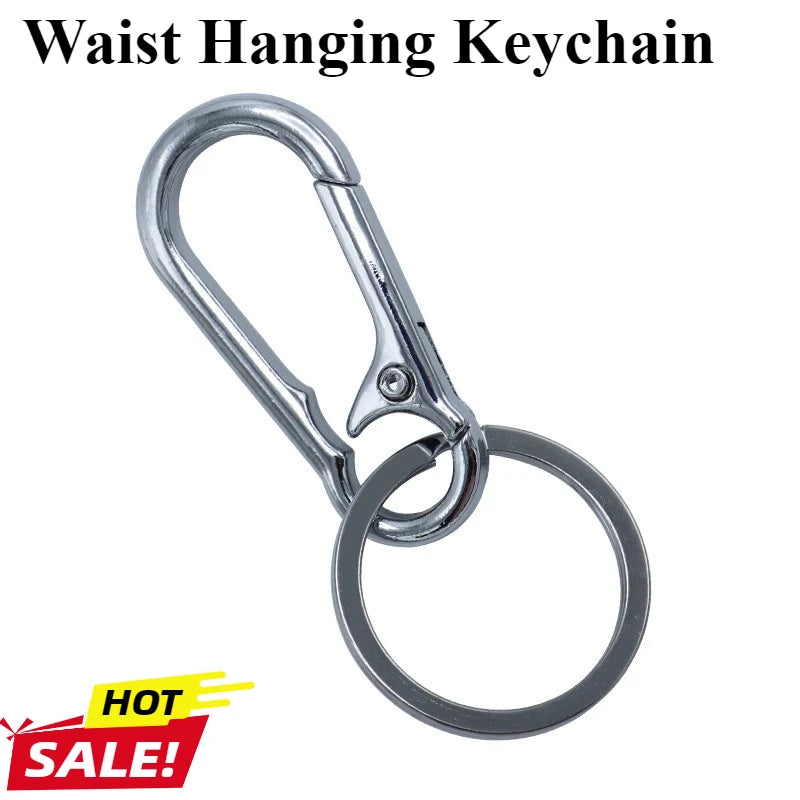 Stainless Steel Carabiner Keychain Clip | Waist Belt Key Ring Carabiner Key Ring Peaceful Pleasures Health and Wellness