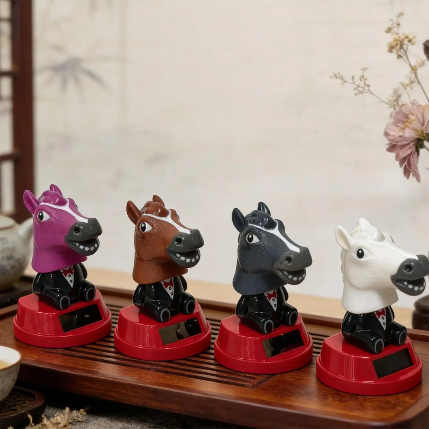 Solar Horse Bobblehead Car Dashboard Ornament | Shaking Figurine