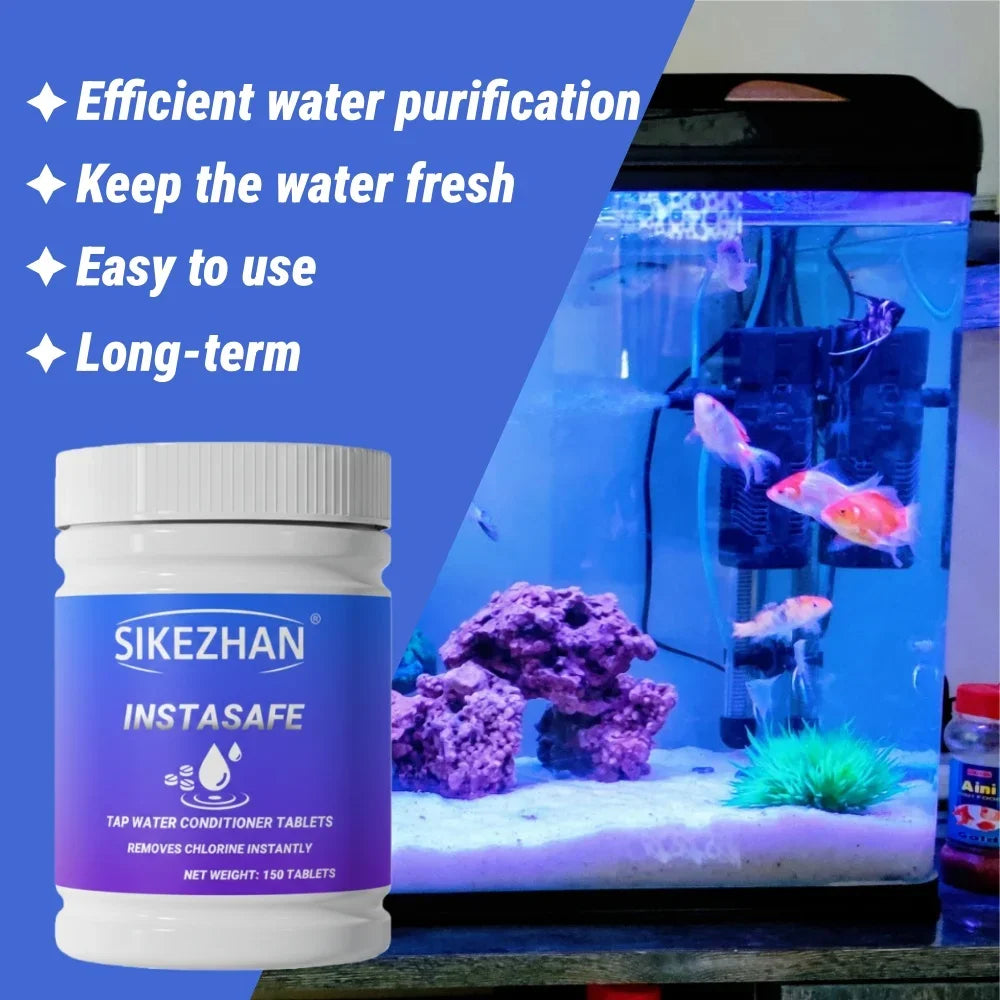 SIKEZHAN Aquarium Water Treatment Tablets Algae Remover Methylene Blue Nitrifying Bacteria Fish Tank Clarifier Conditioner Set Peaceful Pleasures Health and Wellness