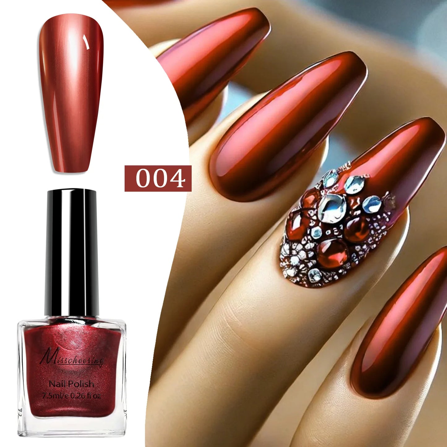 Chrome Mirror Nail Polish – 12 Metallic Shades, No UV Lamp