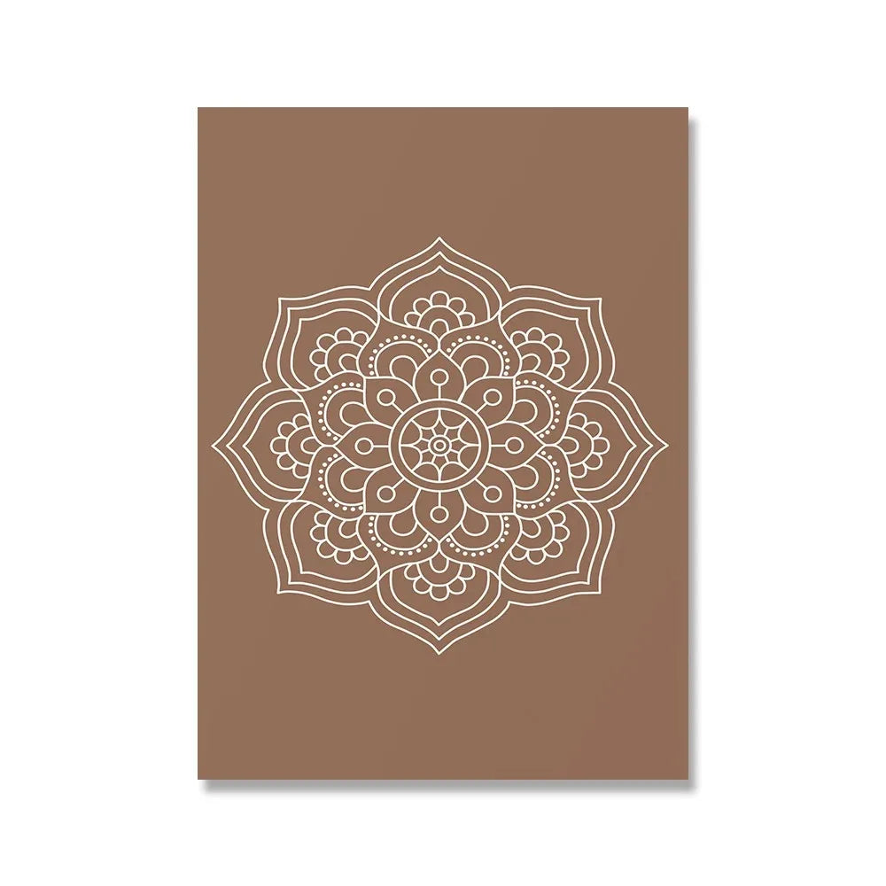 Mandala Buddha Lotus Abstract Boho Wall Print Canvas Painting Poster Picture Zen Line Living Room Home Interior Decor Peaceful Pleasures Health and Wellness 3 40x60cm Unframed