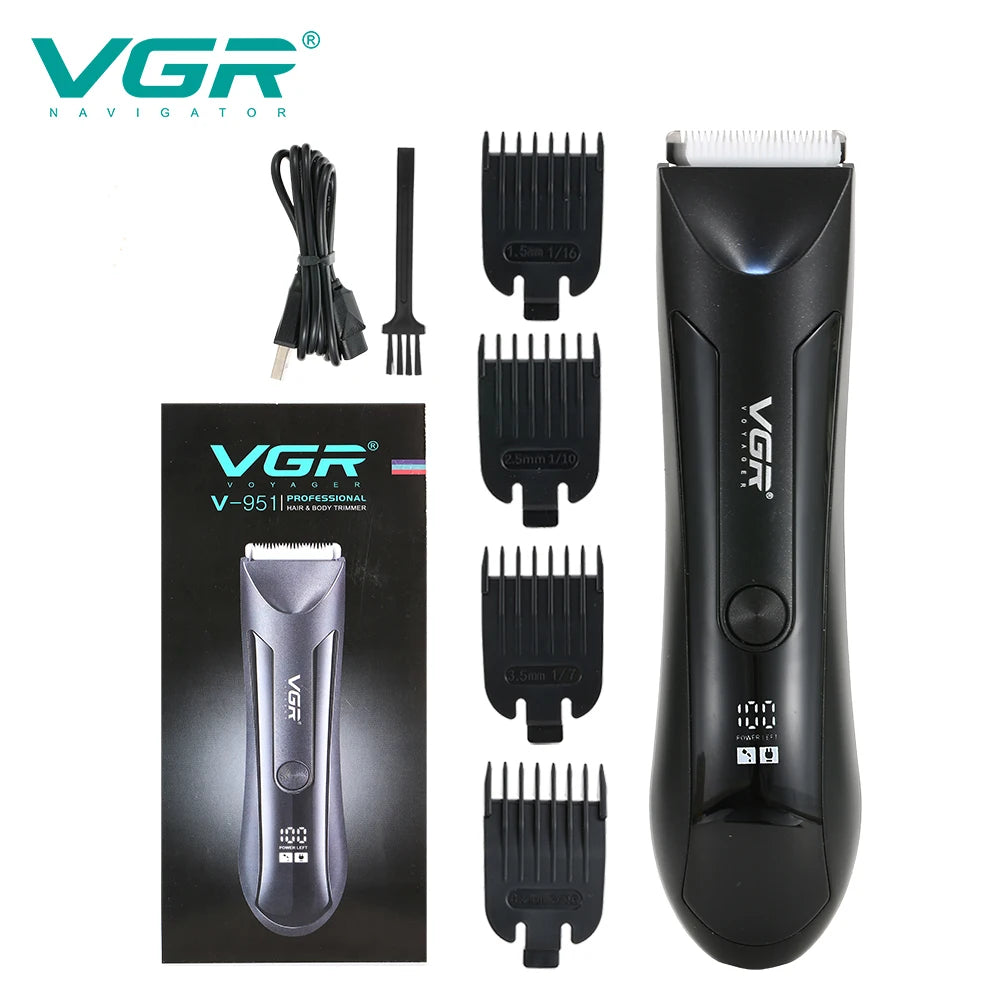 VGR 951 Body Hair Trimmer Groin Rechargeable Ball Shaver/Trimmer Men Electric Pubic Beard Hair Clipper For Men Groomer Peaceful Pleasures Health and Wellness 951 black usb