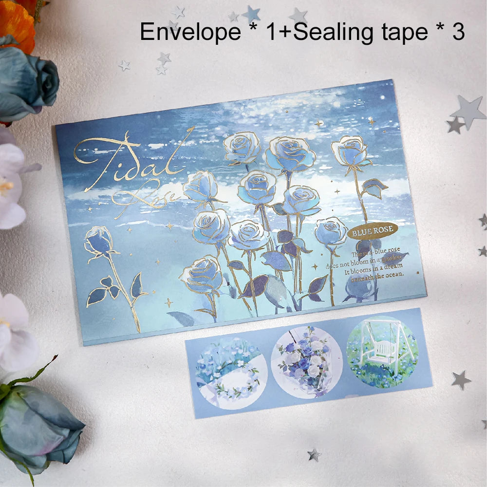Romantic Scenery Stamping Envelope Poetry Petals Travel Commemorative
