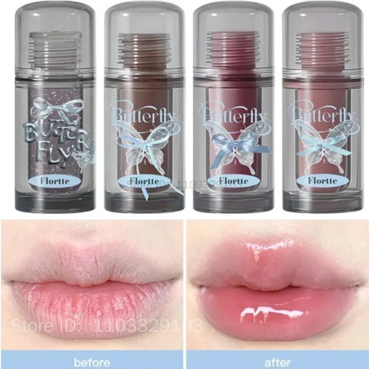 FLORTTE Butterfly Mirror Lip Gloss – Jelly Tint & Plumping Glaze Lip Gloss Peaceful Pleasures Health and Wellness
