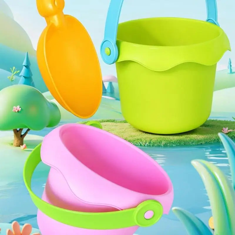 Kids Sand & Water Play Bucket Set – 4 or 8 Piece Summer Toy