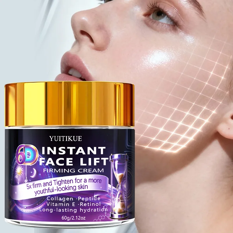 YUITIKUE 6D Instant Face Lift Firming Cream 60g Collagen Peptide Retinol Anti-Aging Hydrating Skin Care Peaceful Pleasures Health and Wellness