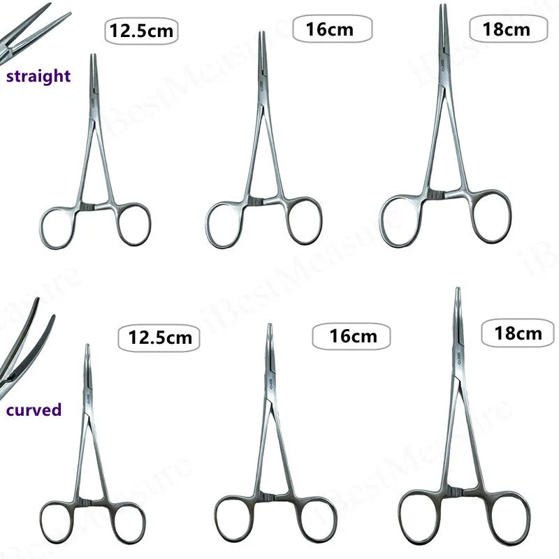 1pc Stainless Steel Hemostatic Forceps Surgical Forceps Tool Hemostat Locking Clamps Forceps Fishing Pliers Curved/Straight Tip Peaceful Pleasures Health and Wellness
