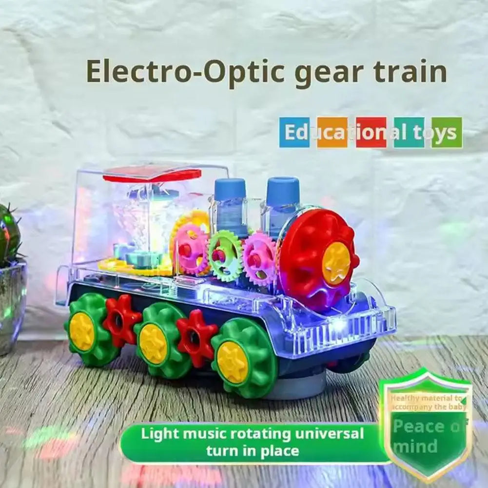 Transparent Light Music Train LED Early Educational Toys Bump Go Toy
