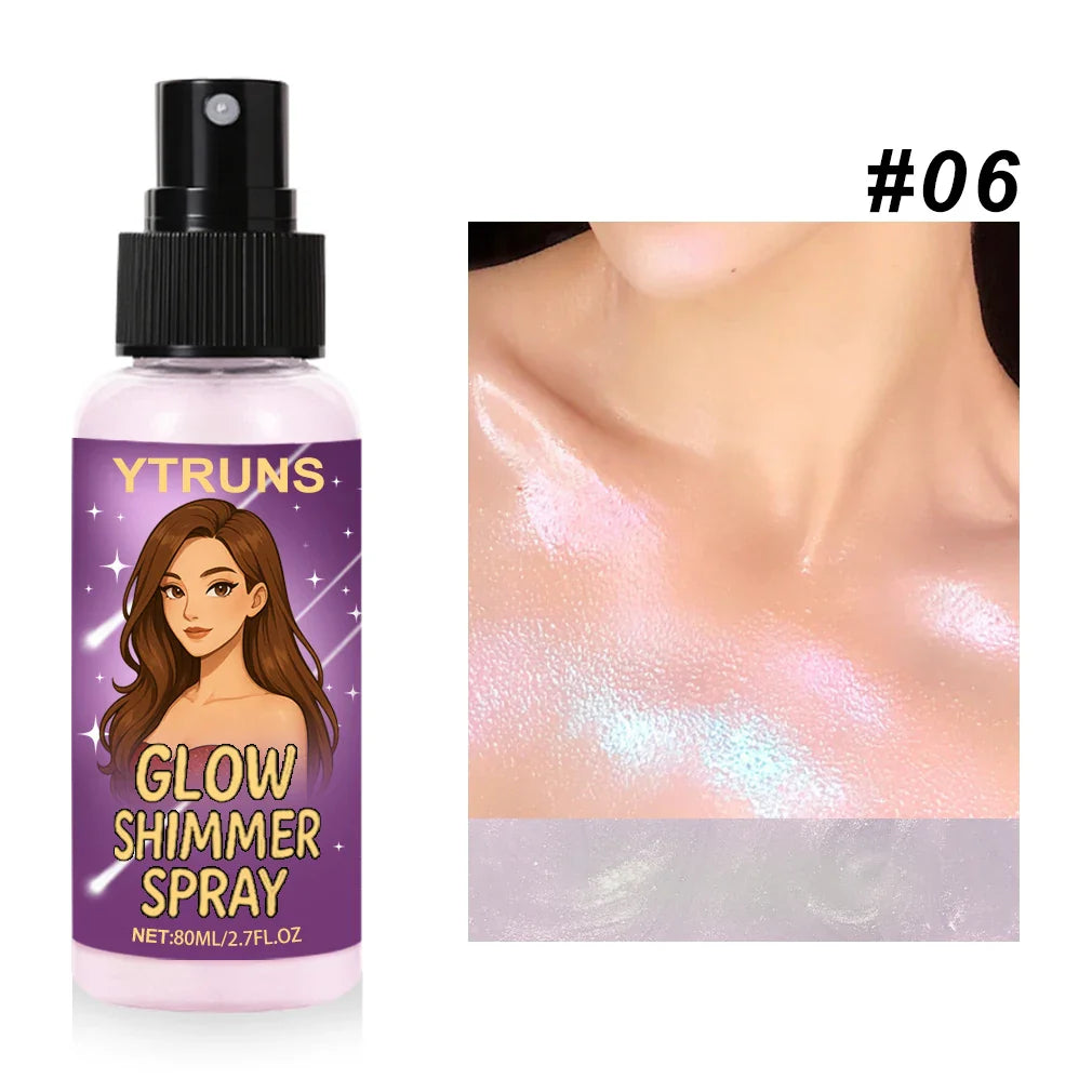 Glow Shimmer Spray for Face, Body & Hair – Glitter Highlight Mist