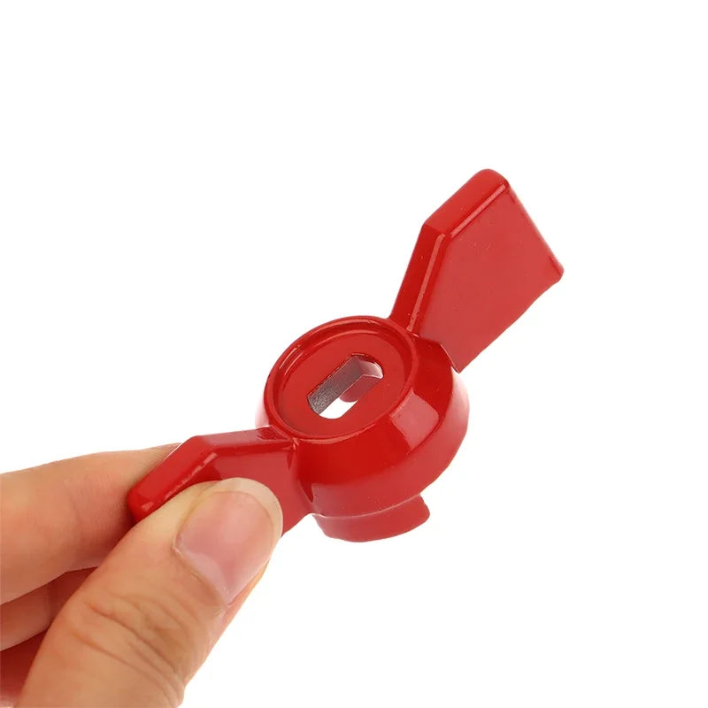 2-Pack Red Butterfly Ball Valve Handles – Aluminum, 105°C Rated