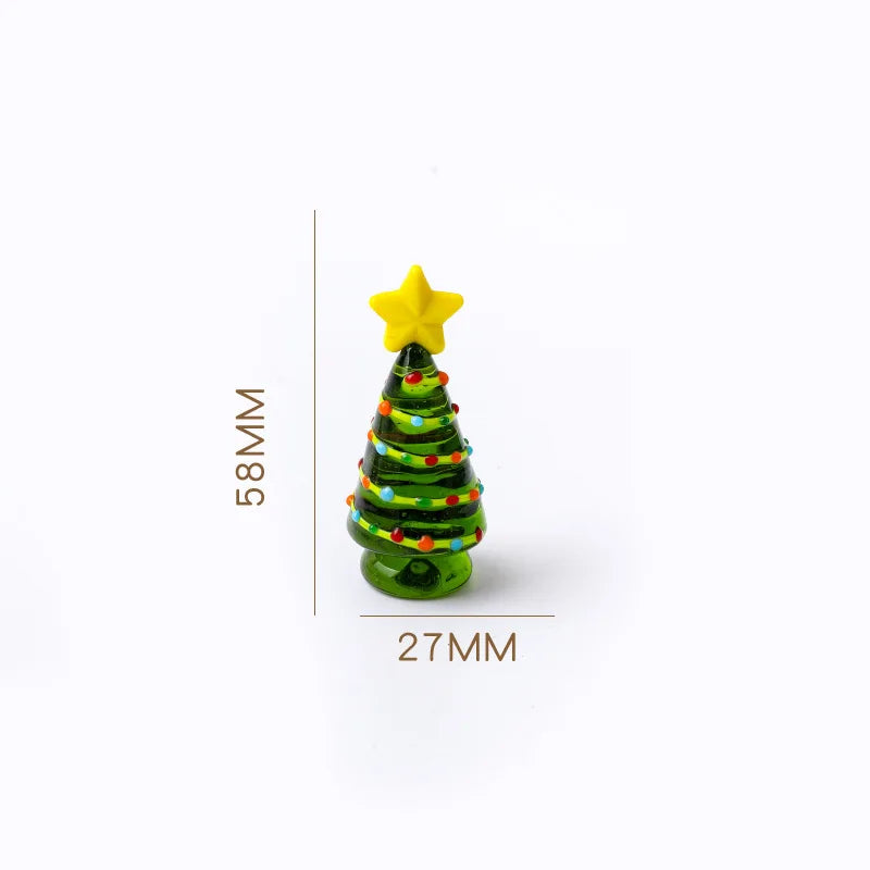 Glass Crystals Christmas Tree Figurine Statue Table Ornaments Christmas Tree Miniature Mini Handmade Crystals Ornaments decor Peaceful Pleasures Health and Wellness SD01008