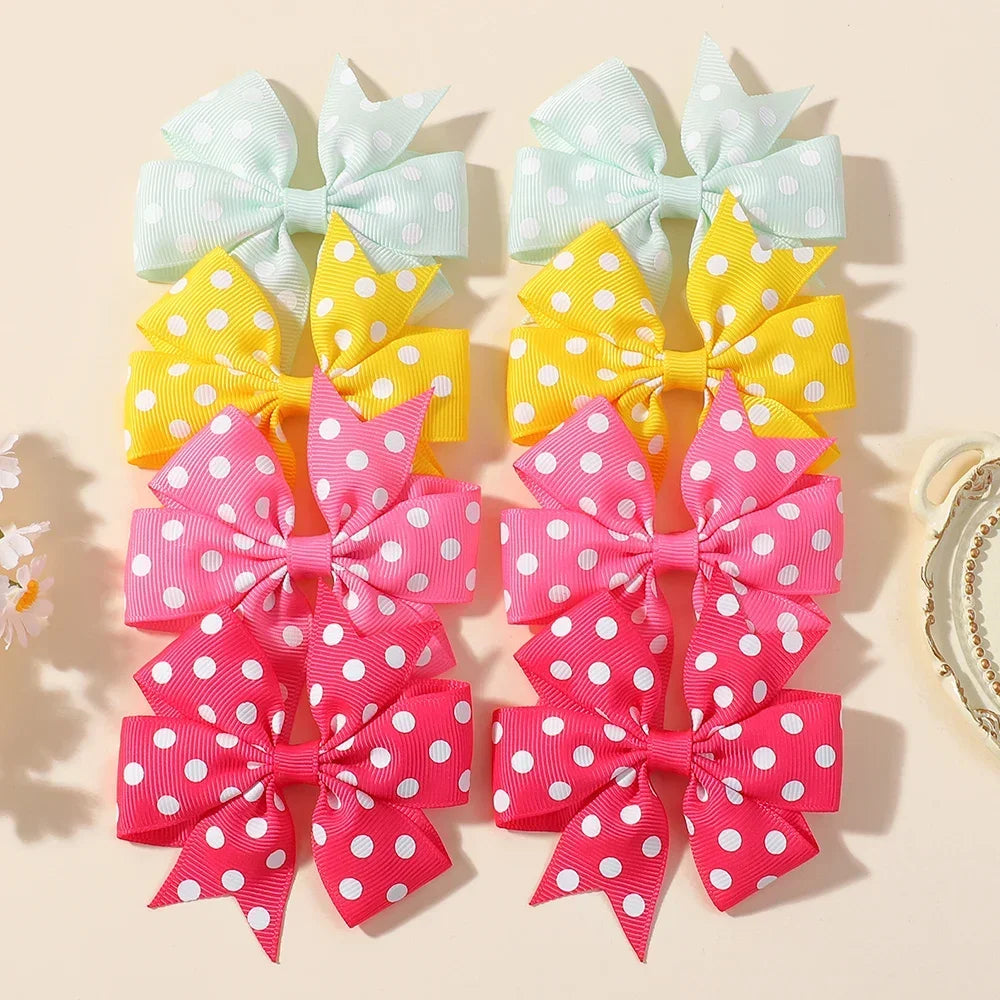 20pcs/set 2.2'' Polka Dot Grosgrain Ribbon Bows Hair Clips for Girls Handmade Bowknot Hairpin Barrettes Kids Hair Accessories Peaceful Pleasures Health and Wellness yellow