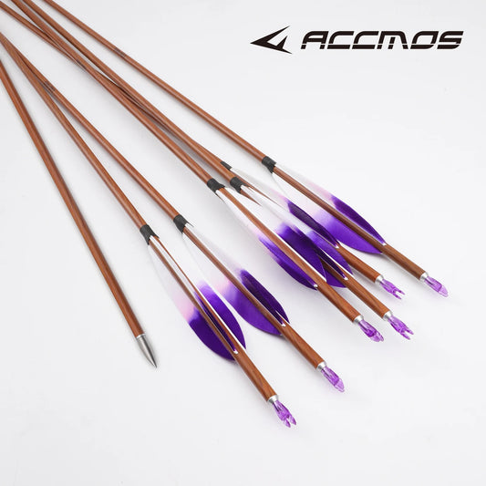 ACCMOS 1m Wood Skin Pure Carbon Arrows ID6 2m Sp400 500 600 700 Peaceful Pleasures Health and Wellness Sp700 12pcs