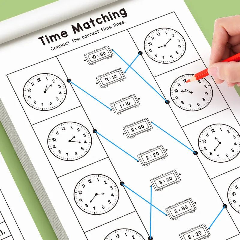 32 Page Telling Time Exercise Cognition Book Interactive Game About