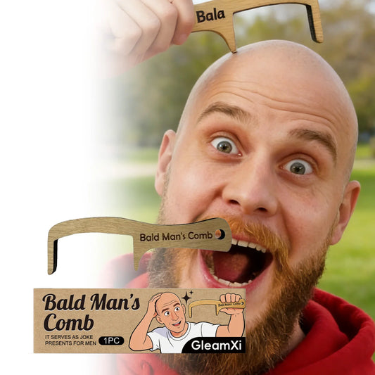 Bald Head Fun Comb – Funny Wooden Scalp Massager Gift for Men Novelty Grooming Comb Peaceful Pleasures Health and Wellness