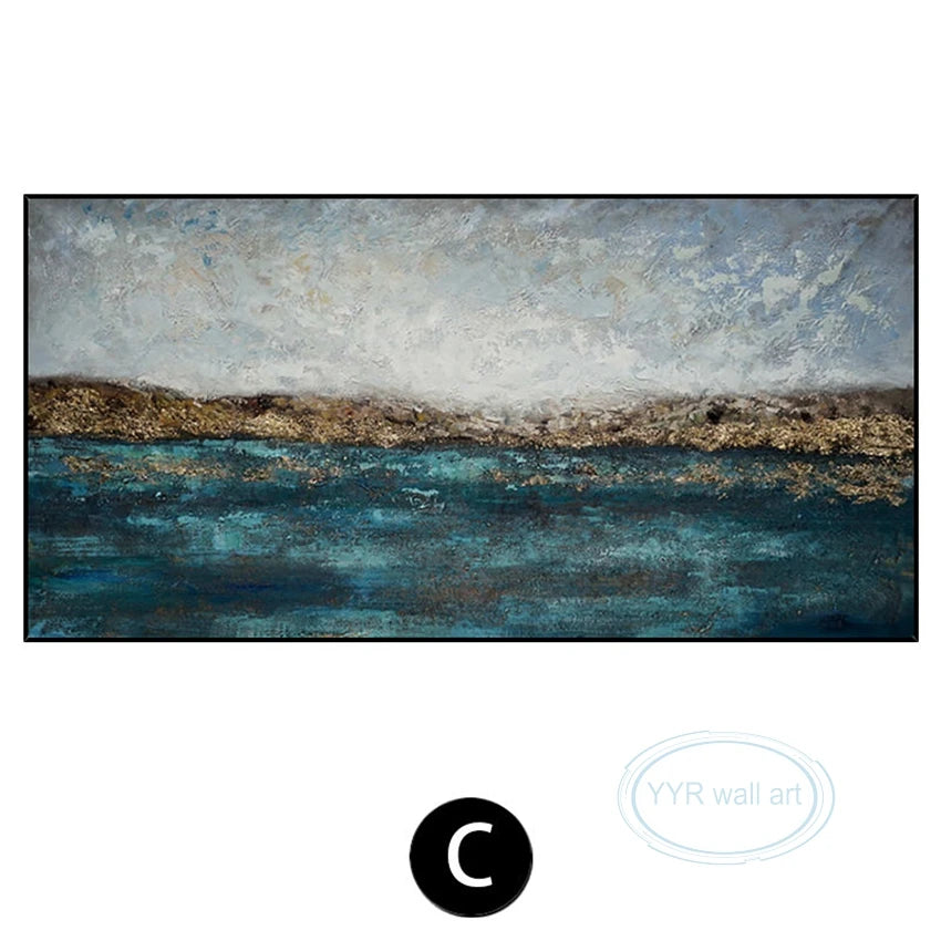 Nordic Abstract Hand-Painted Canvas Wall Art | Frameless Oil Canvas Wall Painting Peaceful Pleasures Health and Wellness No frame 60cmx120cm