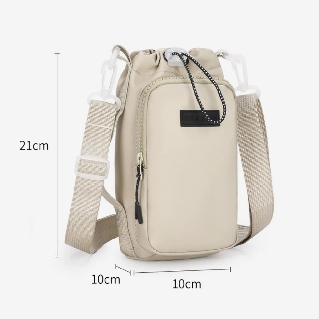 Insulated Water Bottle Crossbody Bag with Adjustable Strap