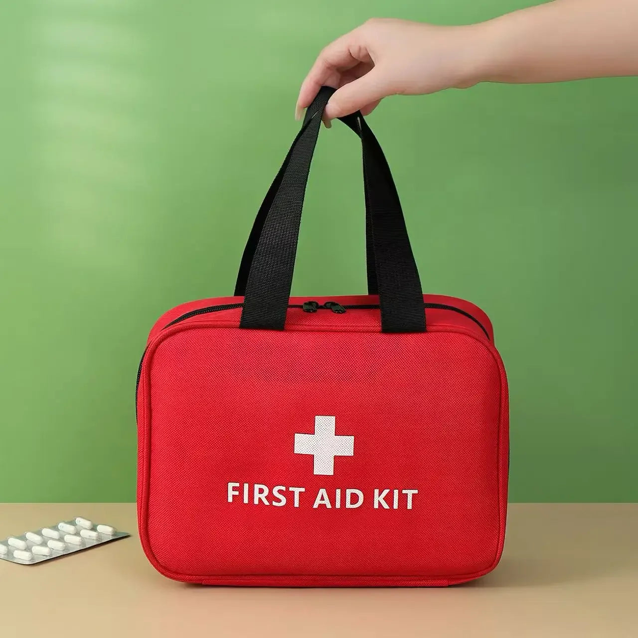 Portable Outdoor First Aid Bag Oxford Cloth Medical Emergency Kit Travel Handheld Medicine Storage Organizer Bagfor Home Camping Peaceful Pleasures Health and Wellness
