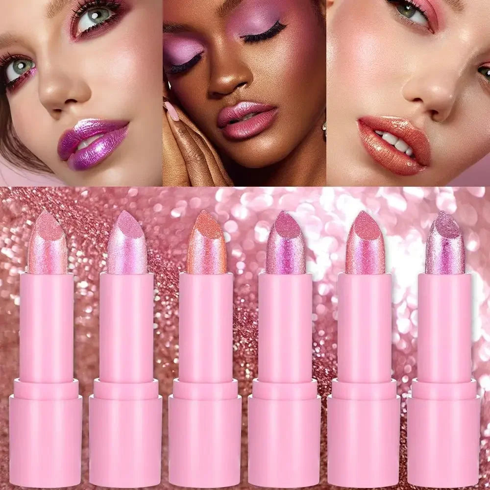 Metallic Glitter Lipstick — High Shine Shimmer Lip Color Lip Makeup Peaceful Pleasures Health and Wellness
