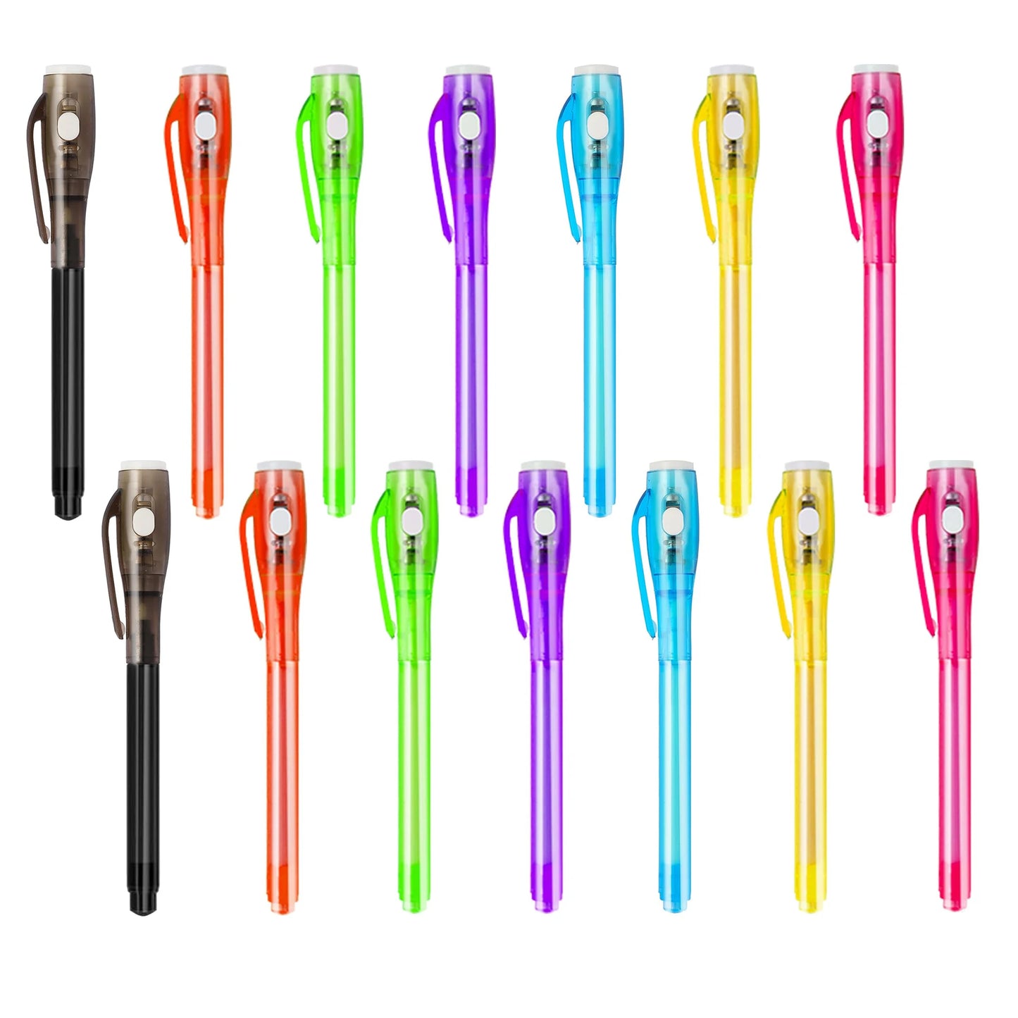 14pcs Luminous Light Pen Magic Purple 2 in 1 UV Black Light Combo Drawing Invisible Ink Pen Learning Education Toys for Child Peaceful Pleasures Health and Wellness 14pcs mix color