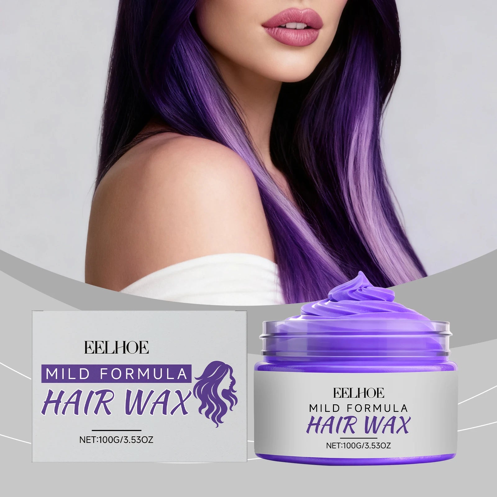 Eelhoe Purple Hair Wax – Instant Temporary Color, 100g Hair Color Wax Peaceful Pleasures Health and Wellness