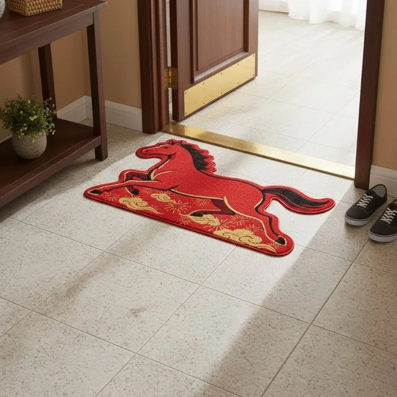 2026 Year of the Horse Crystal Velvet Rug – Stain Resistant