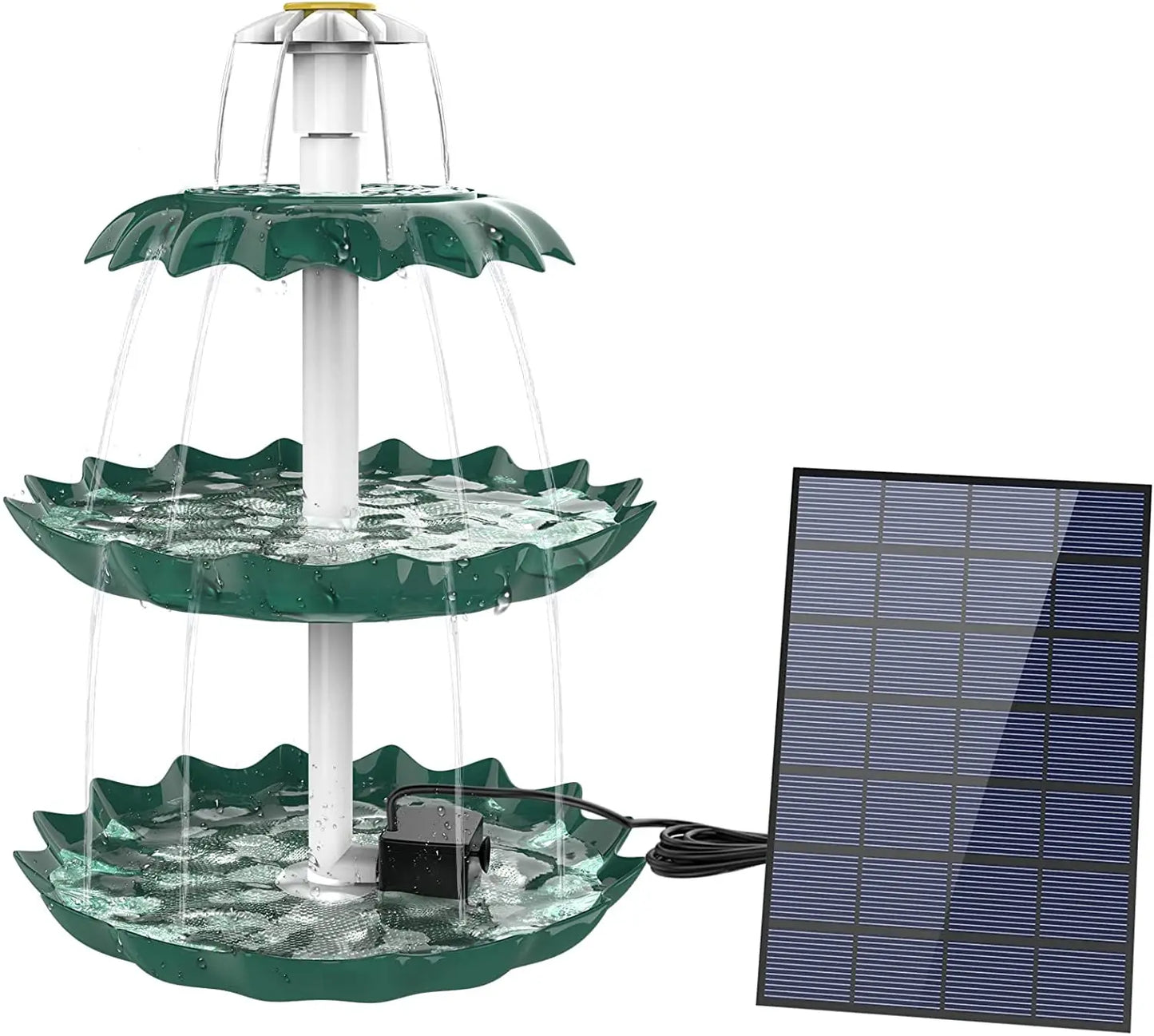 3-Tier Solar Bird Bath Fountain | 2.5W Solar Pump | AISITIN