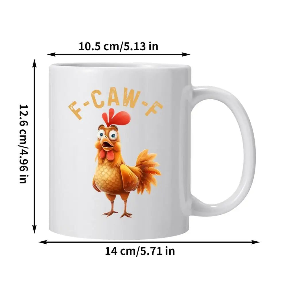Funny Rooster Chicken Ceramic Mug 350ml | Novelty Coffee Cup
