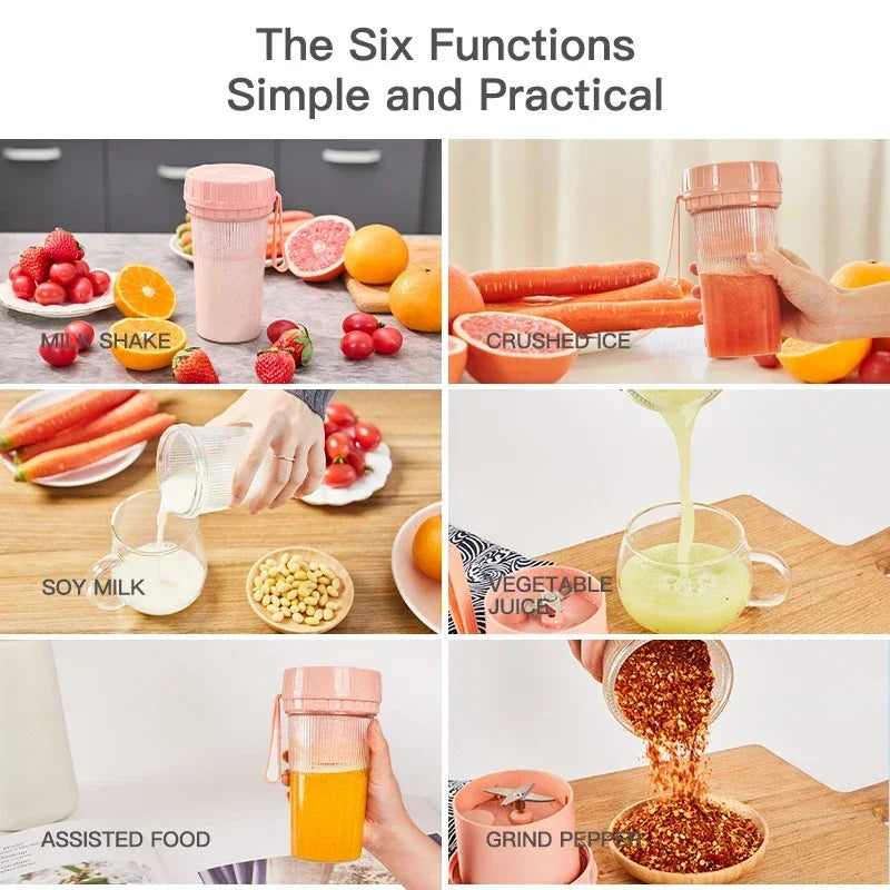 Household Mini Juicer Fruit Milkshake Blender Wireless Juicer Portable Electric Multi-function Powerful Speed Regulation Peaceful Pleasures Health and Wellness