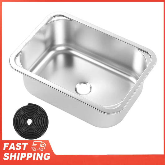 RV Sink Square 345x245x136mm 304 Stainless Steel Flush Mounted Hand Peaceful Pleasures Health and Wellness