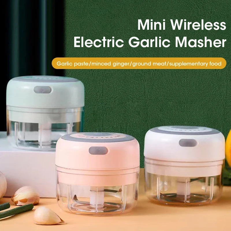 Electric Mixe Home Garlic Grinder Mini 250ml Vegetable Grinder USB Charging Multifunctional Kitchen Vegetable and Fruit Chopper Peaceful Pleasures Health and Wellness