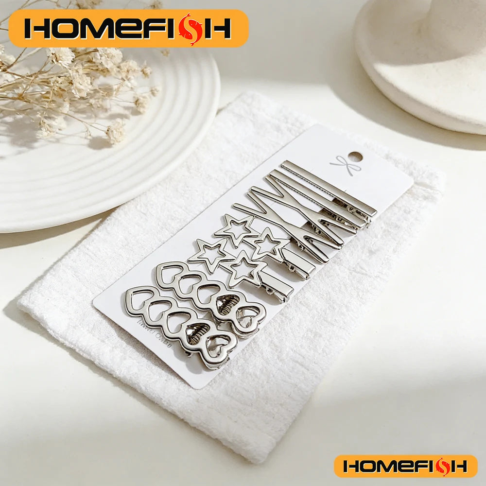 Sliver Metal Hair Clips Women Girls Duckbill Hairpin Personality Bangs Side Headwear Barrettes Hairclip Styling Accessories Peaceful Pleasures Health and Wellness