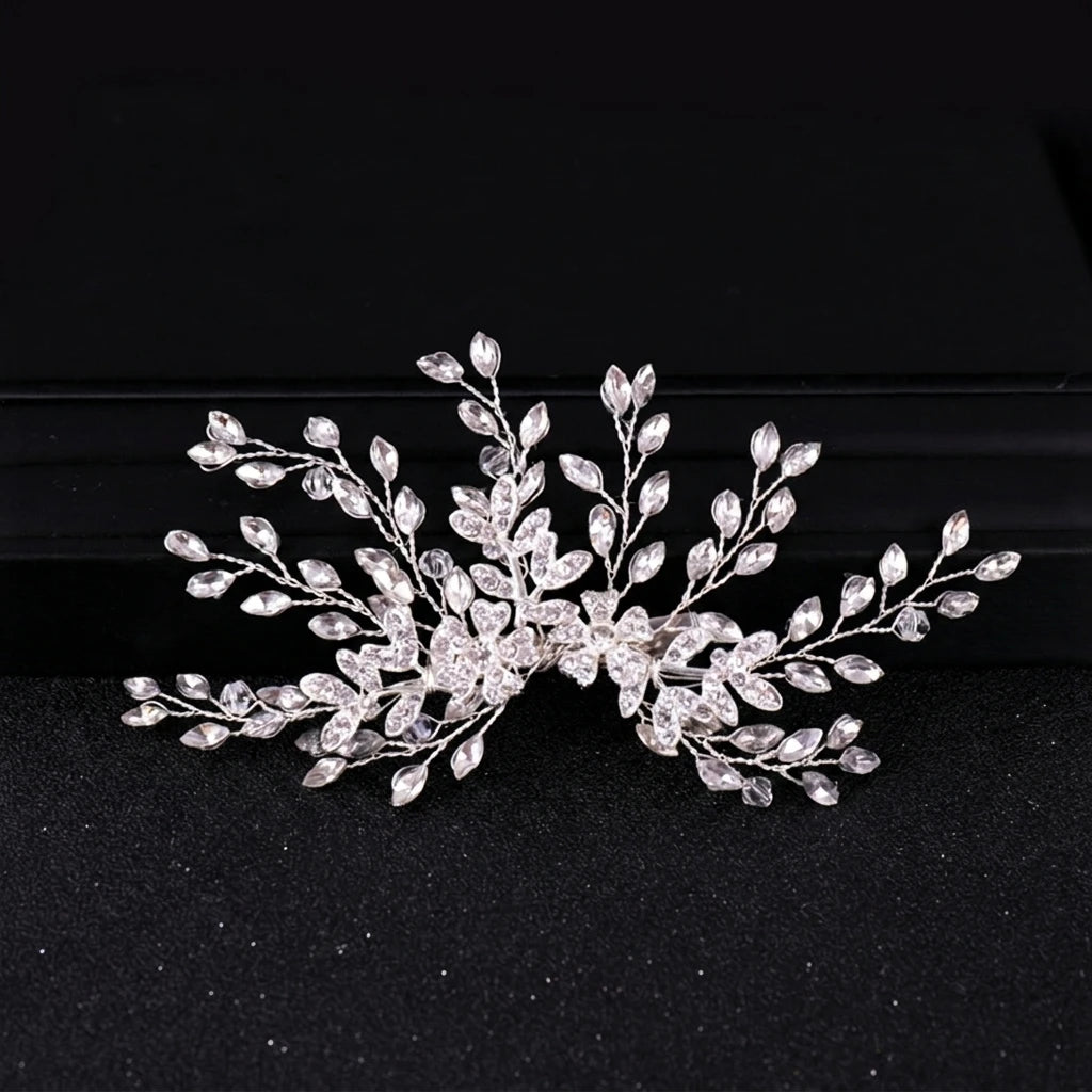 Alloy Rhinestone Flower Hair Clip for Wedding Bridal Headwear Accessories Peaceful Pleasures Health and Wellness