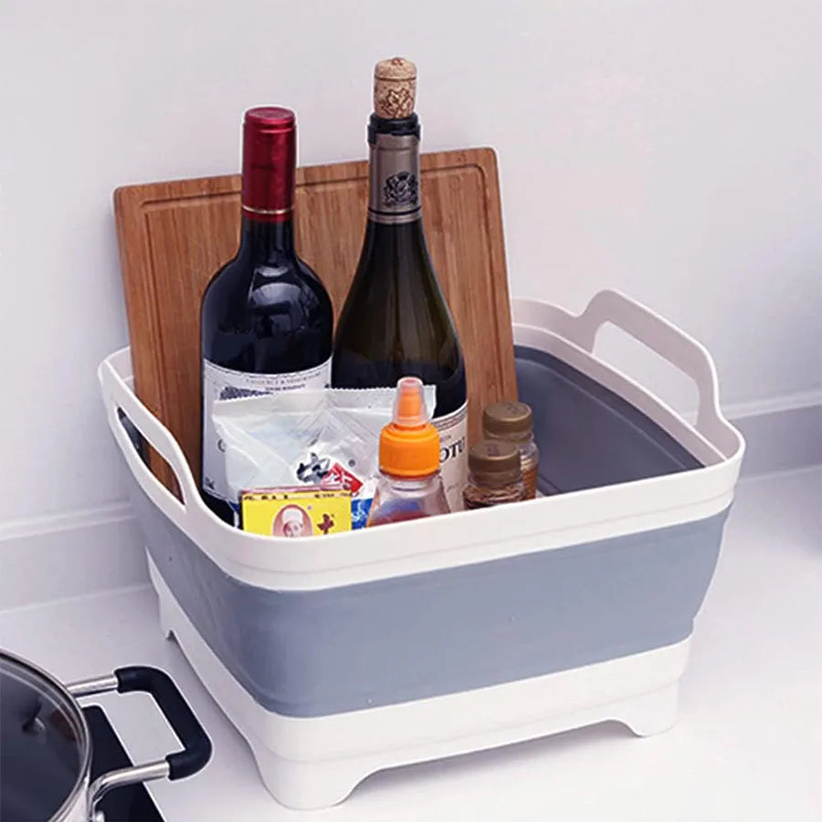 Collapsible Vegetable Wash Basin with Drain Plug | Portable Collapsible Kitchen Basin Peaceful Pleasures Health and Wellness