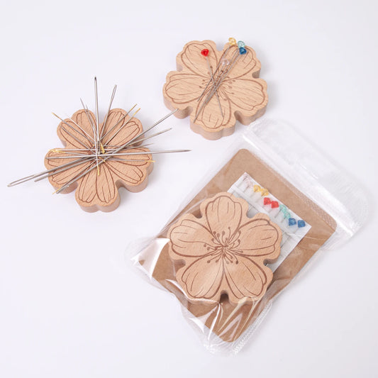 1x Flower Shape Needle Magnetic Pin Holder + 1x Thread Cutter for Cross Stitch Needlework Embroidery +10pcs Positioning Bead Pin Peaceful Pleasures Health and Wellness