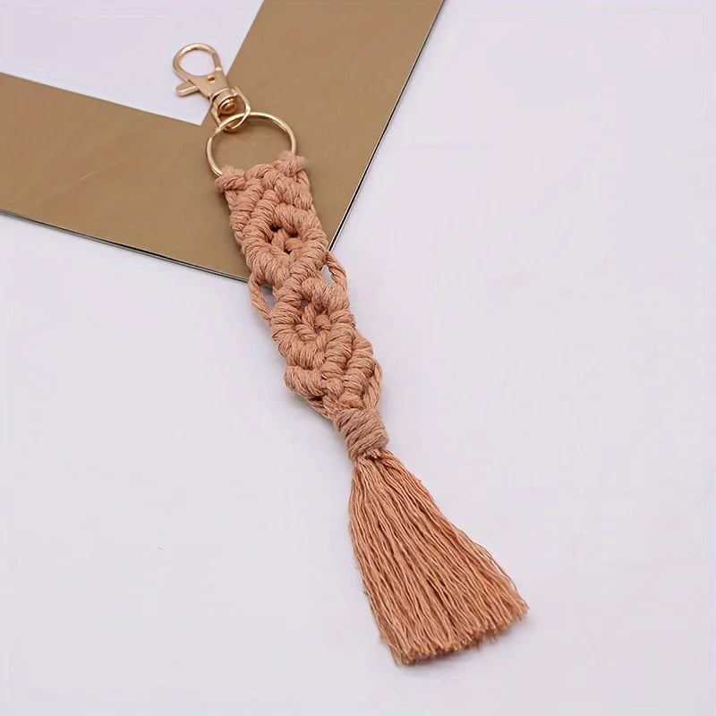 1 Piece, Cotton String Handmade Woven Keychain Pendant Creative Keychain, Backpack Pendant, Bag Ornaments, Birthday Gift, Party Peaceful Pleasures Health and Wellness Set 3