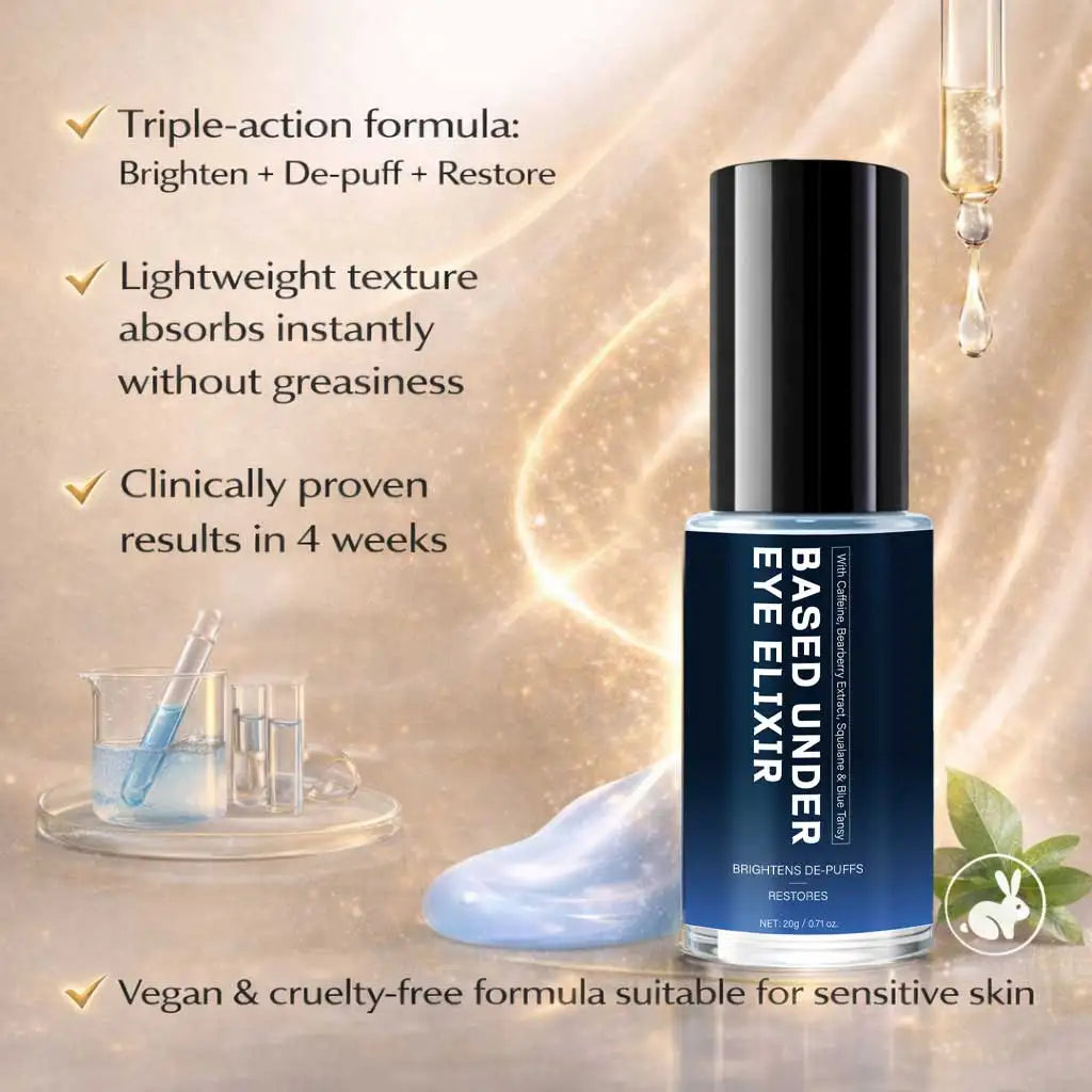 Caffeine Under Eye Elixir, Brightens, De-Puffs & Revitalizes Under Eyes ,24H De-puffing Eye Serum for Dark Circles & Fine Lines Peaceful Pleasures Health and Wellness