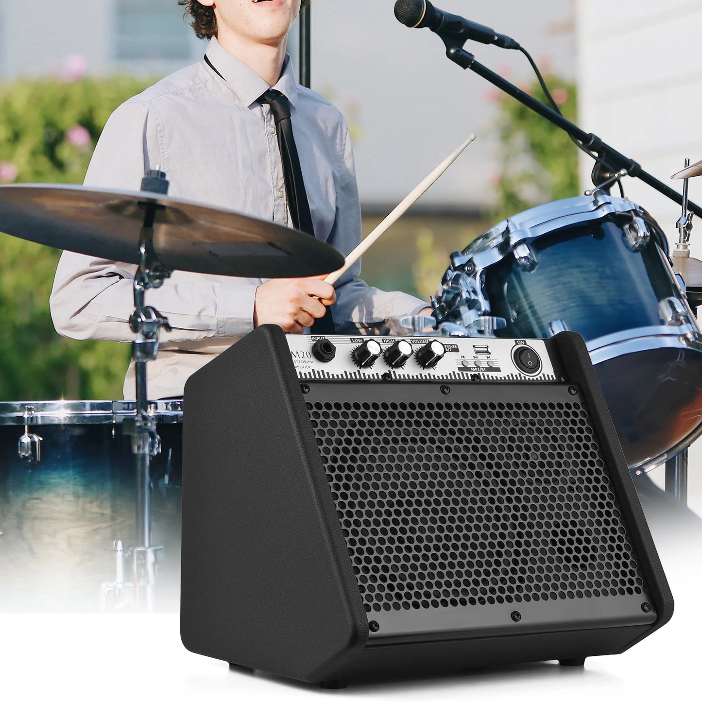 Amplifier Keyboard Amp Wireless BT Speaker 2-Band EQ Supports USB MP3