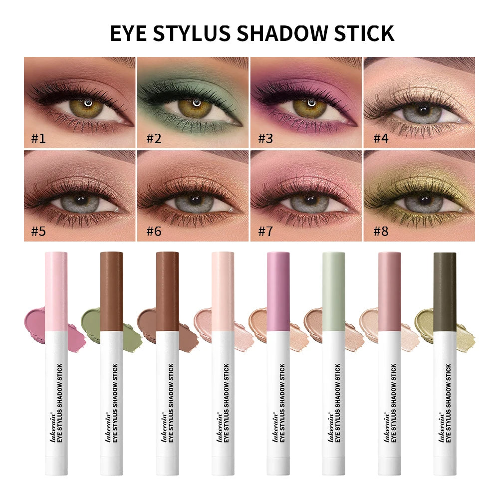 10 Colors Eyeshadow Sticks Long Lasting Waterproof Shimmer Glitter And Matte High Pigmented Eyeshadow Pencil Crayon Makeup Peaceful Pleasures Health and Wellness