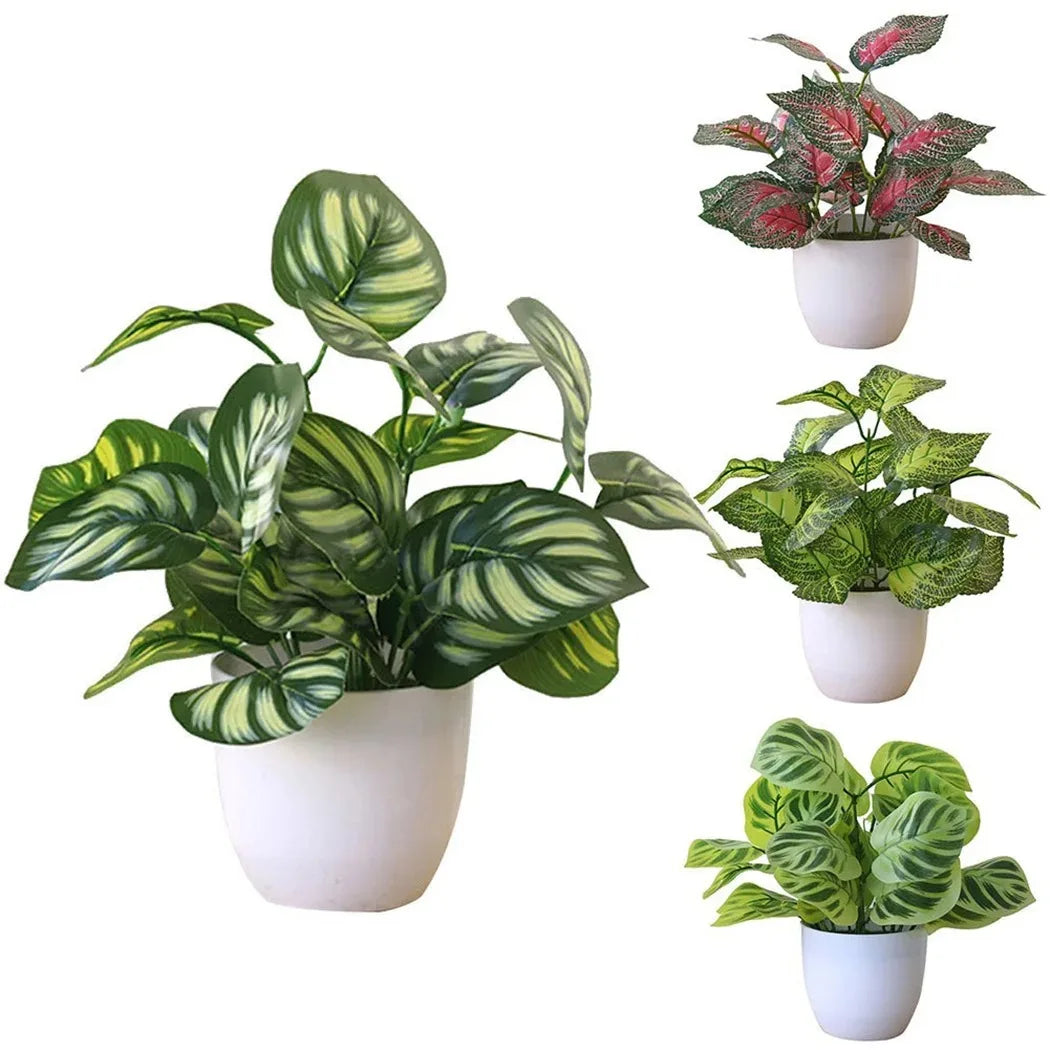Artificial Bonsai Plant Pot | Fake Foliage Home Office Decor