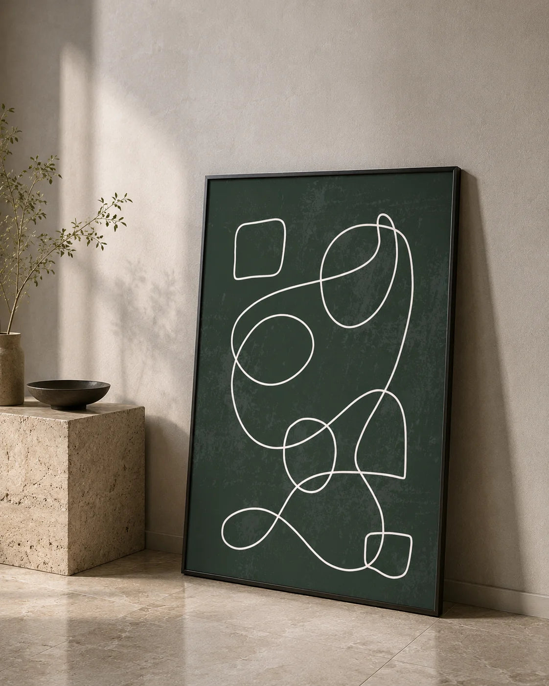 Abstract Minimalist Line Canvas Wall Art | Modern Poster Print Canvas Wall Art Print Peaceful Pleasures Health and Wellness