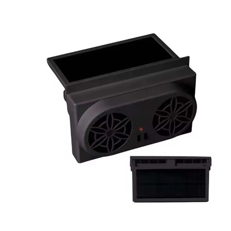 Exhaust Powerful Ventilation Window Radiator Radiator Fans Usb Cooling Car Fans With Solar Panel Rechargeable Solar Fan Peaceful Pleasures Health and Wellness black