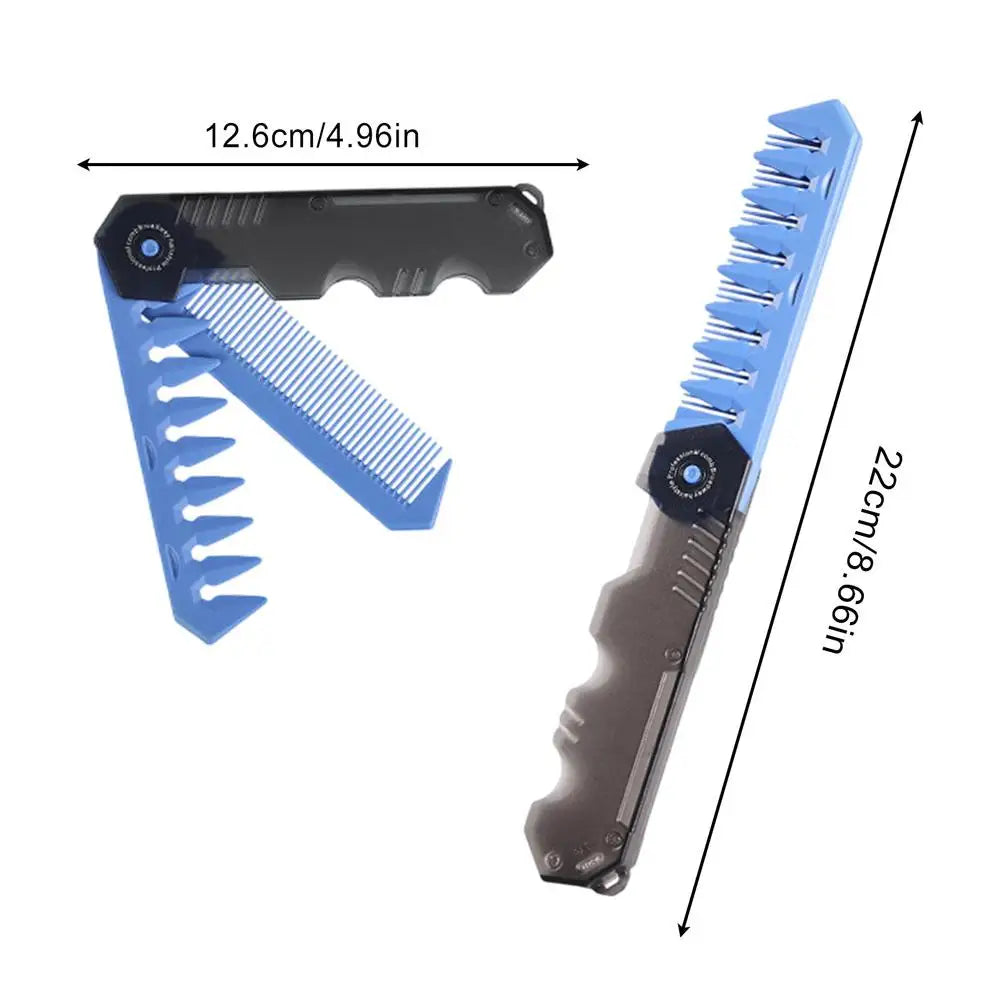 2-in-1 Portable Folding Comb – Wide Tooth & Beard Styling