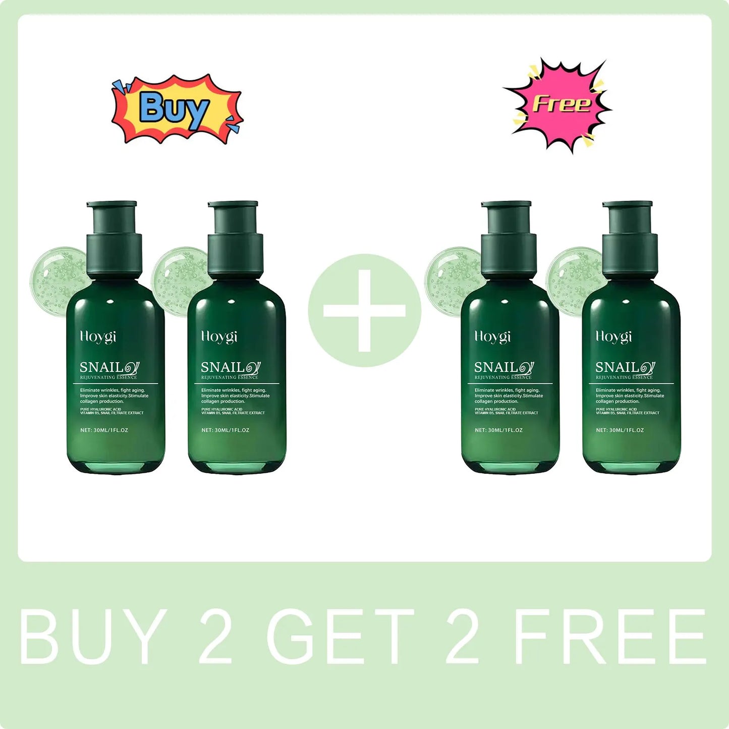 Snail Collagen Serum Moisturizing Shrink Pores Fade Fine Line Repairing Anti-Wrinkle Whitening Vitamin B5 Face Firming Essence Peaceful Pleasures Health and Wellness Buy 2 Get 2 Free
