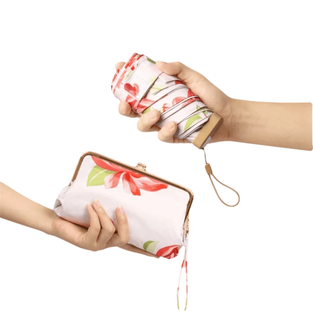 Mini Folding UV Umbrella with Wallet – Sun & Rain Protection