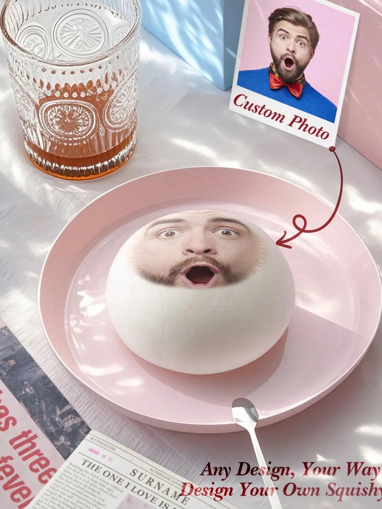 Customized Face Stress Relief Ball Funny Expression Squishy Personalized Photo Soft Ball White Gag Gift Anxiety Relief Desk Toy Peaceful Pleasures Health and Wellness White L